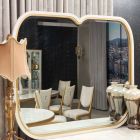 AICO Michael Amini Scotts Square Wall Mirror in Light Champagne (Promo)