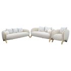 AICO Michael Amini Scotts Square Sofa Set in Light Champagne