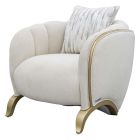 AICO Michael Amini Scotts Square Matching Accent Chair in Light Champagne (Promo)