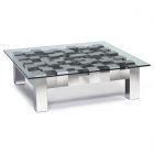Oggetti Cubes Cocktail Table with Glass, Grey
