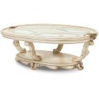 AICO Michael Amini Platine de Royale Oval Cocktail Table (Promo)