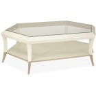 AICO Michael Amini La Rachelle Hexagon Cocktail Table with Glass (Promo)