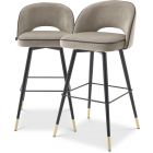 Eichholtz Bar Stool Cliff - Set of 2 - Savona Greige Velvet