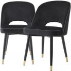 Eichholtz Dining Chair Cliff - Set of 2 - Roche Black Velvet