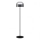 Mobital Shine Floor Lamp in Smoke Glass Black Frame 