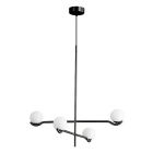 Mobital Nebula Pendant Lamp, 2 Arm in White Glass Black Powder Coated Frame 