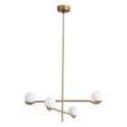 Mobital Nebula Pendant Lamp, 2 Arm in White Glass Brass Powder Coated Frame 
