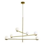 Mobital Nebula Pendant Lamp, 3 Arm in White Glass Brass Powder Coated Frame 