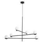 Mobital Nebula Pendant Lamp, 3 Arm in White Glass Black Powder Coated Frame 