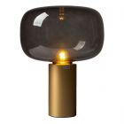 Mobital Glow Table Lamp, Tall in Smoke Glass Matte Brass Frame 