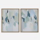 Uttermost Seabreeze Abstract Framed Canvas Prints - Set of 2