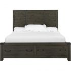 Magnussen Abington Panel Bed with Storage in Weathered Charcoal, California King