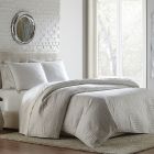 AICO Michael Amini Brilliance 3pc Queen Coverlet/Duvet Set, White (Promo)