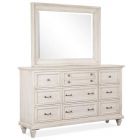 Magnussen Newport Drawer Dresser with Mirror in Alabaster