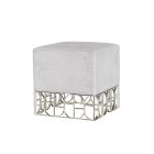 Lily Koo Candice Ottoman in Tiffany Silver