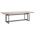 Caracole Classic Wish You Were Here Dining Table in Creme Travertine Top & Deep Bronze Base (26PRESDAY10)