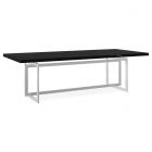 Caracole Classic Wish You Were Here Dining Table in Nero Marguia Top & Brushed Chrome Base