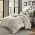 AICO Michael Amini Carlyle 9pc Queen Comforter Set, Platinum (Promo)