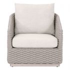 Essentials For Living Caspian Outdoor Sofa Chair - Taupe Oval Rope Washed Ever Teak