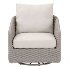 Essentials For Living Caspian Outdoor Swivel Rocker Sofa Chair - Taupe Oval Rope Washed Ever Teak