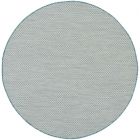 Nourison Home Courtyard COU01 4' x Round Ivory/Aqua Modern Rug (Dropshippable)