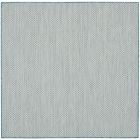 Nourison Home Courtyard COU01 4' x Square Ivory/Aqua Modern Rug (Dropshippable)