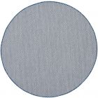 Nourison Home Courtyard COU01 5' x Round Ivory Blue Modern Rug (Dropshippable)