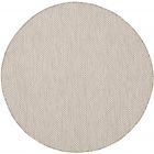 Nourison Home Courtyard COU01 4' x Round Ivory/Silver Modern Rug (Dropshippable)