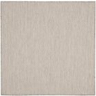 Nourison Home Courtyard COU01 4' x Square Ivory/Silver Modern Rug (Dropshippable)