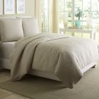 AICO Michael Amini Dash 3pc King Coverlet/Duvet Set, Natural (Promo)