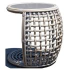 Skyline Design Dynasty Auxilary Table With Grey Glass