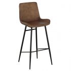 Fairfield Chair NaBar Stool in Brown Leather