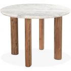 Home Trends & Designs Barcelona 54" Dining Table in White Marble Reclaimed Wood (CL1A) - CLEARANCE SALE