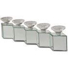 AICO Michael Amini Montreal Mirrored Cube Linear Candle Holder