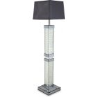 AICO Michael Amini Montreal Slender Floor Lamp w/Rectangular Lamp Shade Gray