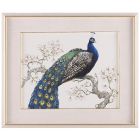 John Richard Tim O'Toole's Peacock and Blossoms II Art Frame
