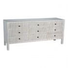 Noir Furniture Conrad 9 Drawer Dresser, White Wash