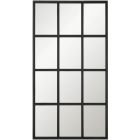 Essentials For Living Stitch & Hand Grid Mirror Matte Black Oak