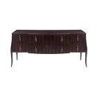 Lily Koo Harlow Veneer Sideboard in Havana, Black Lacquer