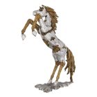 Phillips Collection Mustang Horse Armored Sculpture, Rearing, Wood Base