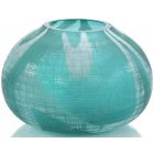 John Richards Aqua Green Etched Glass Vase II