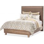 AICO Michael Amini Kathy Ireland Hudson Ferry Eastern King Diamond-Quilted Panel Bed in Brown