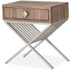 AICO Michael Amini Kathy Ireland Hudson Ferry Side Table with Drawer