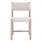 Essentials For Living Kitts Outdoor Dining Chair - White Speckle Rope Washed Ever Teak