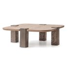 AICO Michael Amini Bristol Point Cocktail Table, Large in Saddle Brown