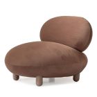 AICO Michael Amini Bristol Point Accent Chair in Saddle Brown