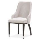 AICO Michael Amini Carmela Dining Arm Chair in Glossy Charcoal Sand (Promo)