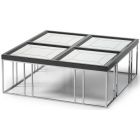 AICO Michael Amini Carmela Cocktail Table Glossy Charcoal Sand (Promo)