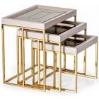 AICO Michael Amini Carmela Nesting Tables Shimmer Ivory