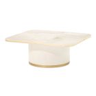AICO Michael Amini Gineverra Rectangular Cocktail Table in Ivory Gold